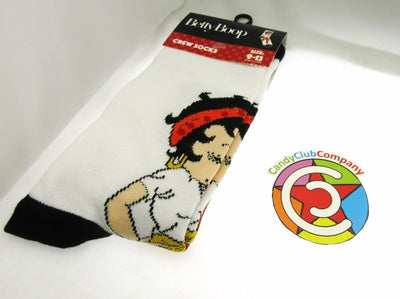 Betty Boop ~ One Pair Crew Socks for Men Shoe Sizes 9 - 13