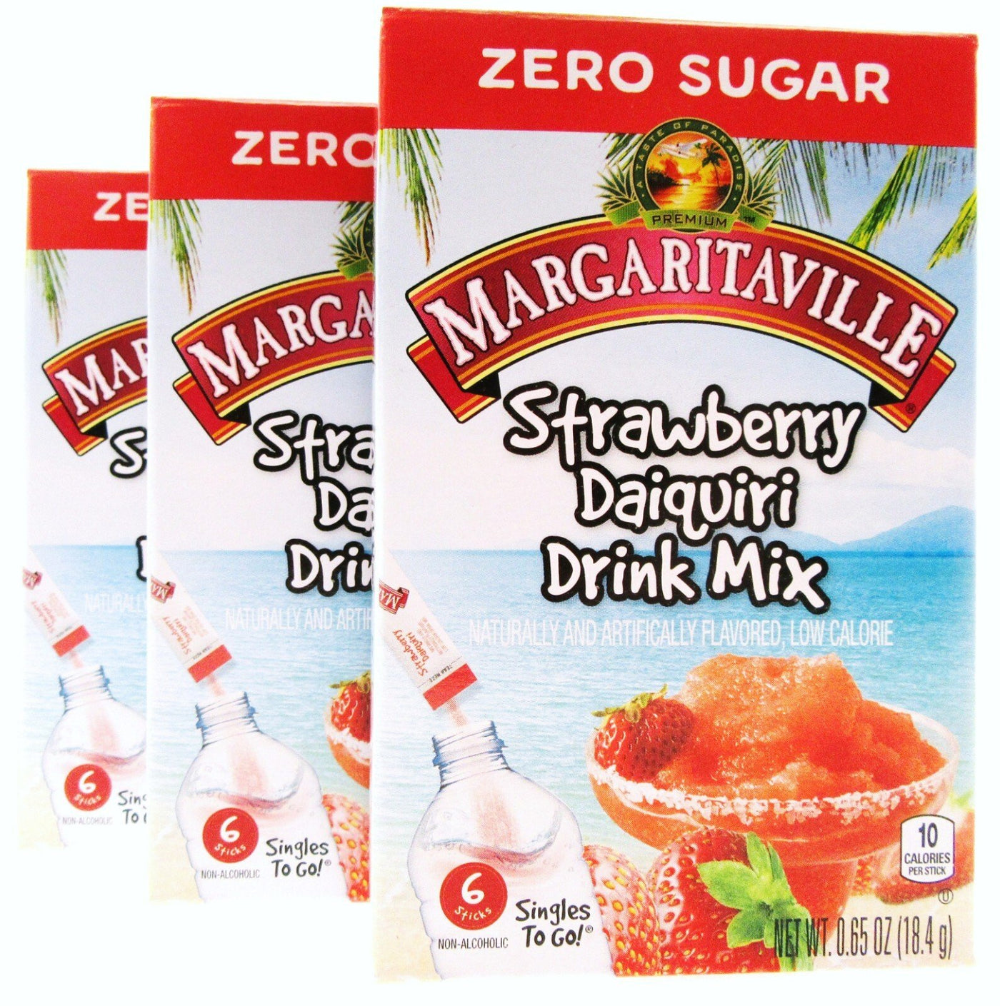 Margaritaville  ~ Strawberry Daiquiri Drink Mix ~ Zero Sugar Free ~ Lot of 3