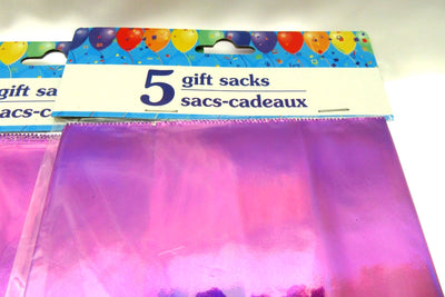 40 Gusset Metallic Purple Party Bags 5x9 Inch Treat