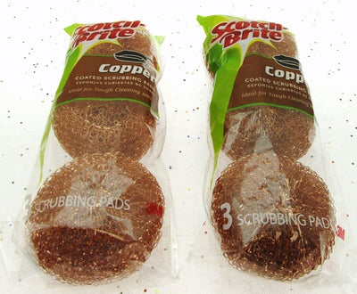 Scotch Brite Copper Coated Scrubber Pads ~ Pots Pans Grill and More ~ Lot of 2