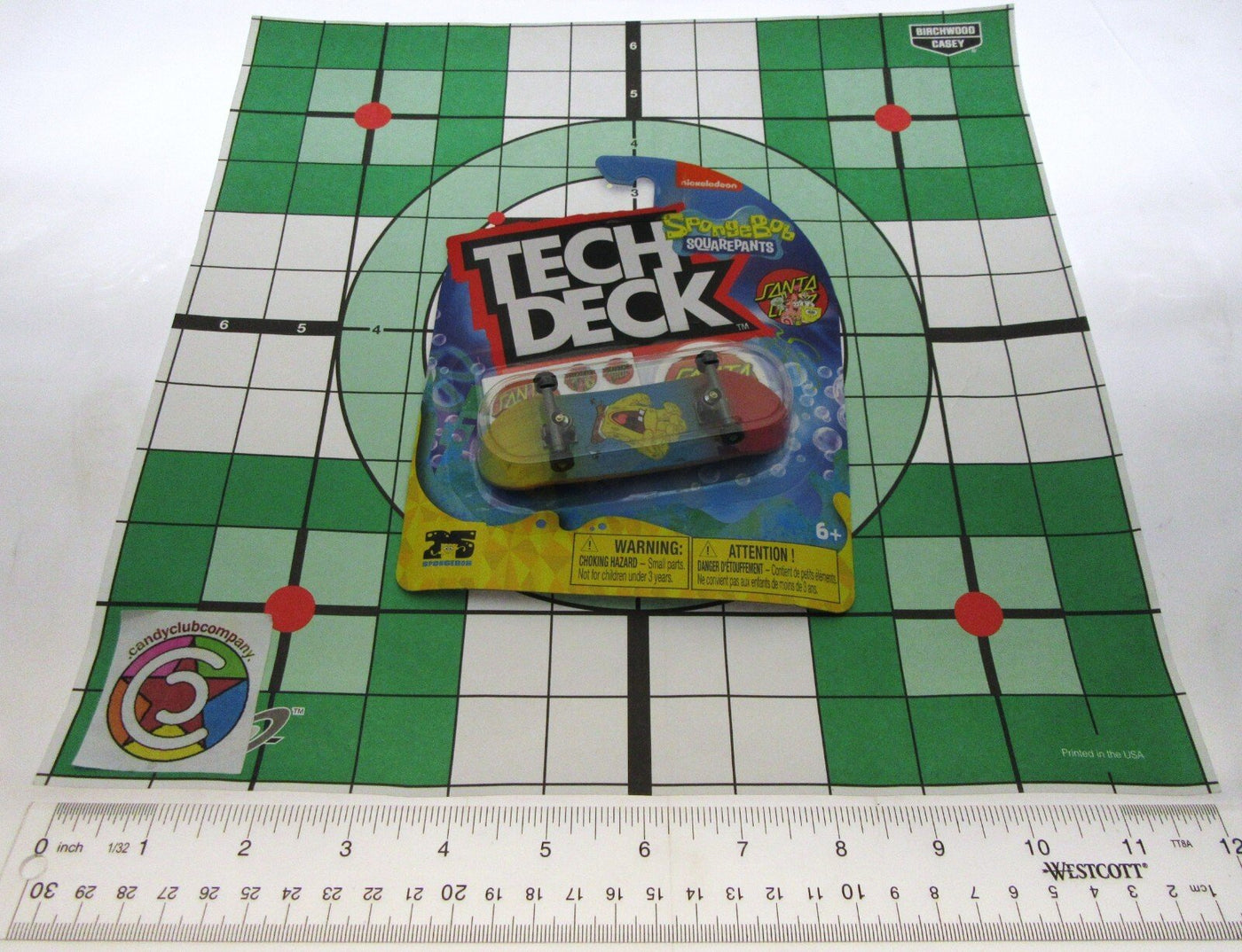 Tech Deck ~ Santa Cruz ~ Skateboard  / Fingerboard ~ Sponge Bob ~ Hand