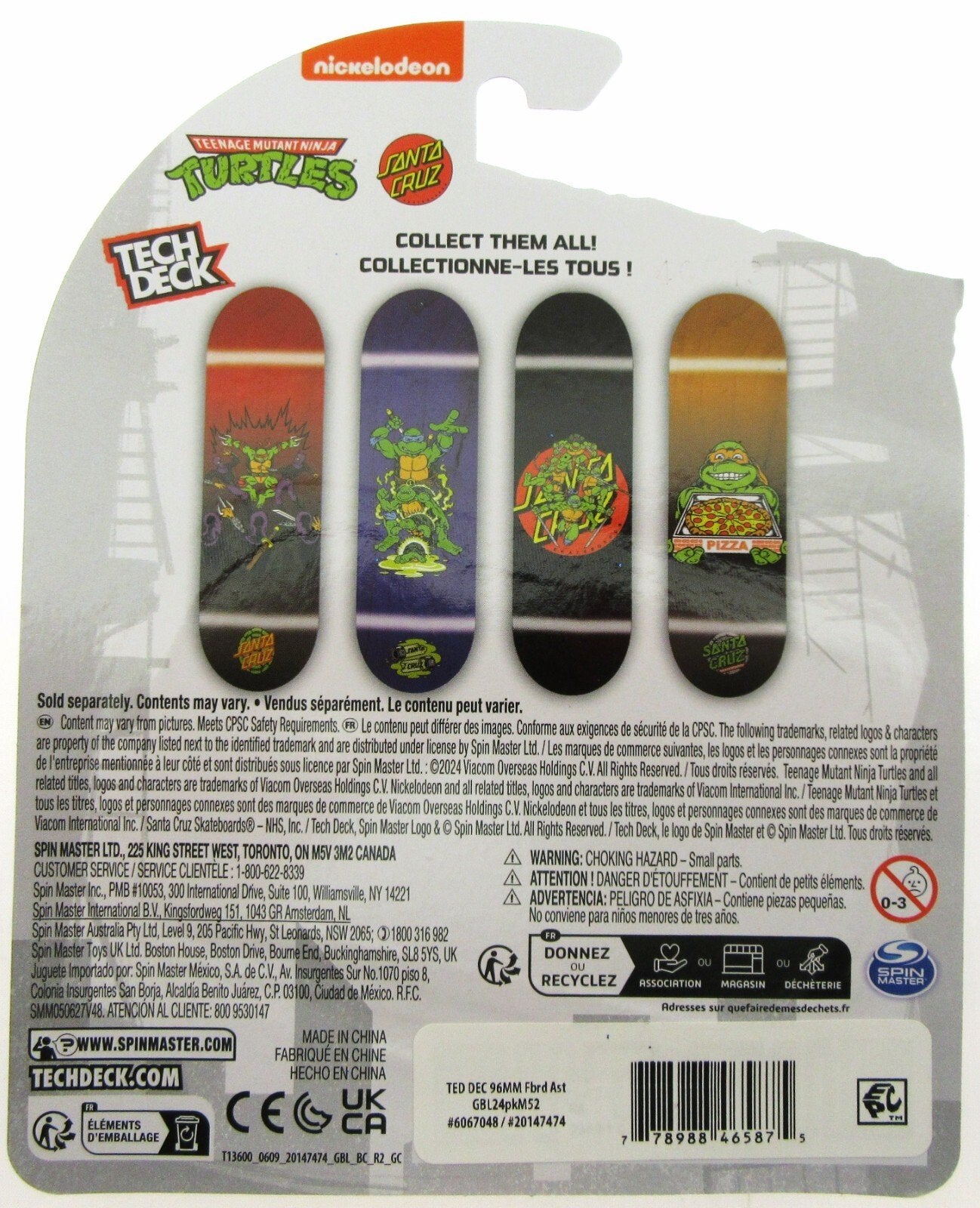 Tech Deck ~ Santa Cruz ~ Teenage Mutant Ninja Turtles ~ Michelangelo Pizza