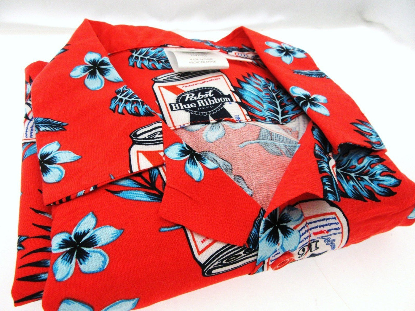 Pabst Blue Ribbon  ~ Button-up Shirt ~ Small 34 / 36 ~ Beer Logo