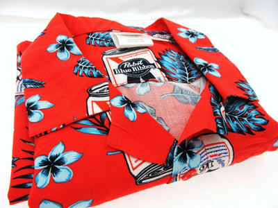 Pabst Blue Ribbon  ~ Button-up Shirt ~ Small 34 / 36 ~ Beer Logo