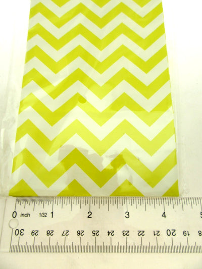 Yellow Jagged Striped Treat Bags 5x9 inch Party Sacks