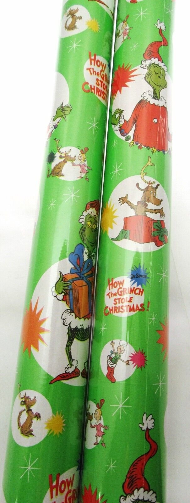 How the Grinch Stole  Christmas ~ Gift Wrapping Paper ~ 3.33ft x 6yd ~ Lot of 2
