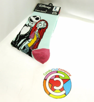 Jack Skellington & Sally Crew Socks ~ Men Sizes 9 - 13 ~ One Pair