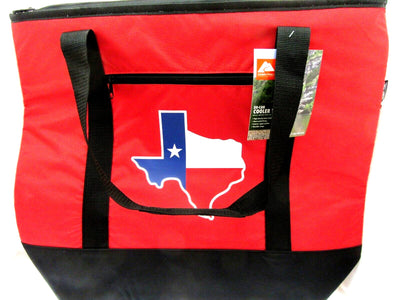 Texas 50 can Cooler Tote 21" x 18" Carry Bag ~ Red