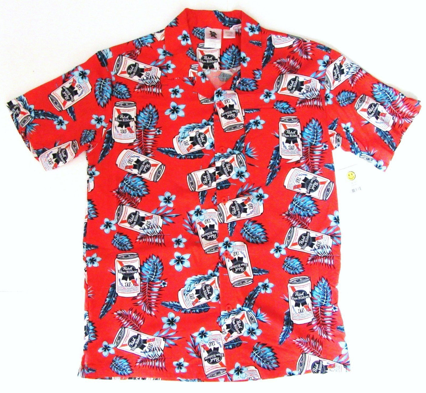 Pabst Blue Ribbon  ~ Button-up Shirt ~ Small 34 / 36 ~ Beer Logo