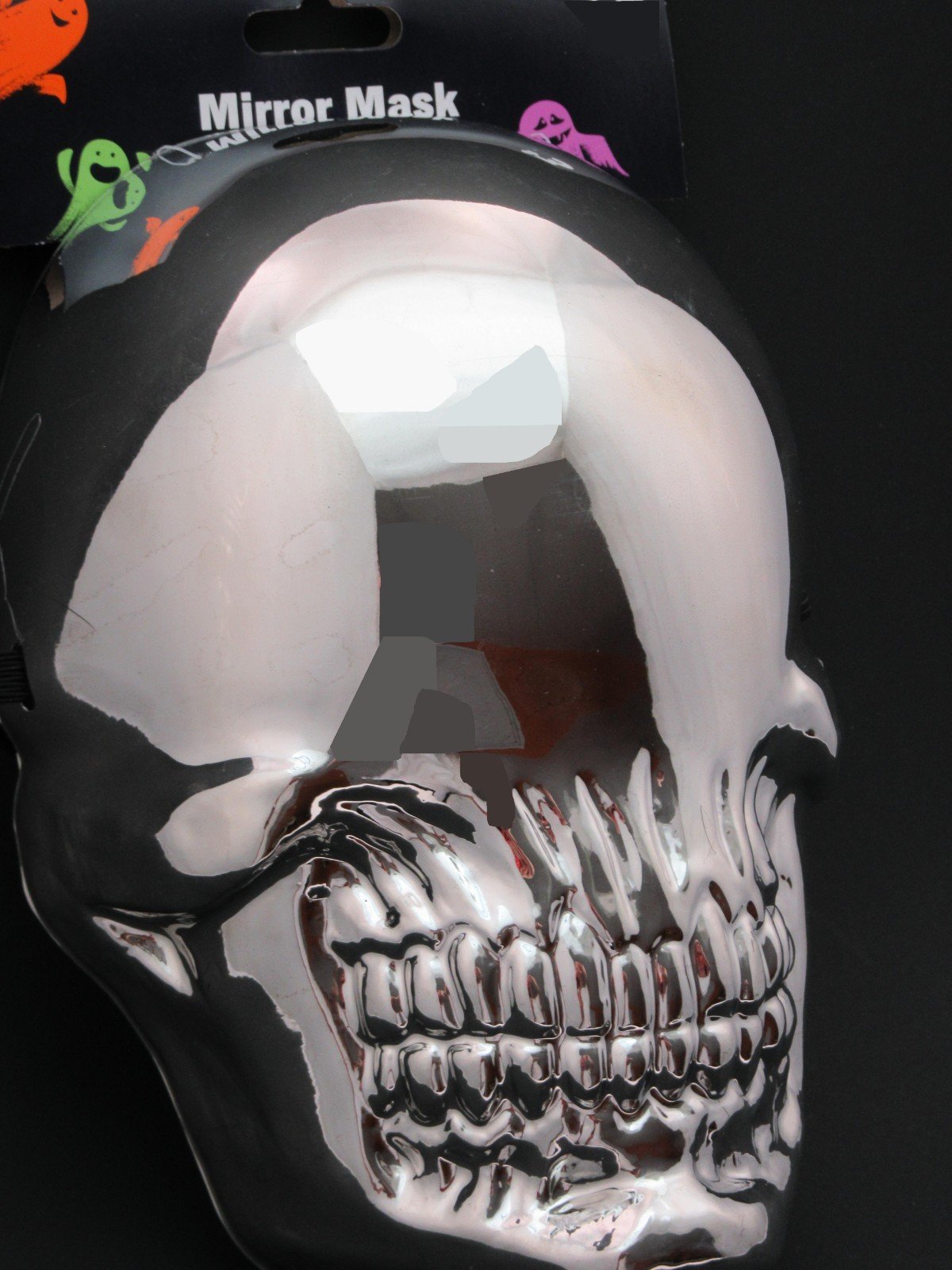 Creepy Eyeless Mirror Mask ~ Size Small ~ See Though ~ Halloween