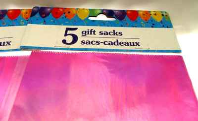 40 Gusset Metallic Pink Party Bags 5x9 Inch Treat Bags