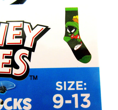 Marvin the Martian Looney Tunes ~ One Pair Crew Socks for Men Shoe Sizes 9 - 13