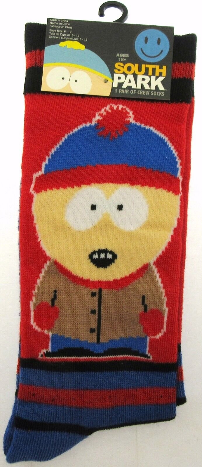 South Park! Crew Socks ~ Men Sizes 6 - 12 ~ Stan Marsh! One Pair