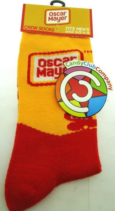 One Pair of 1883 Oscar Mayer Crew Socks for Men Shoe Sizes 6 - 12
