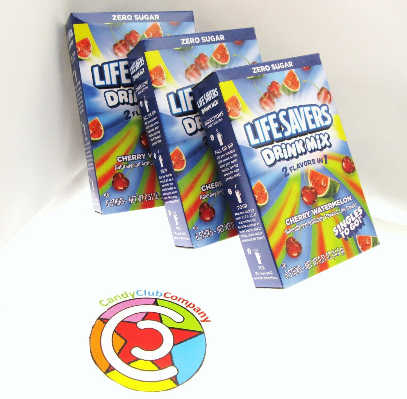 Lifesavers Drink Mix ~ Sticks ~ Zero Sugar Free ~ Cherry Watermelon ~ Lot of 3