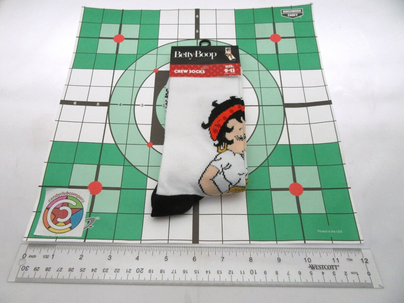 Betty Boop ~ One Pair Crew Socks for Men Shoe Sizes 9 - 13