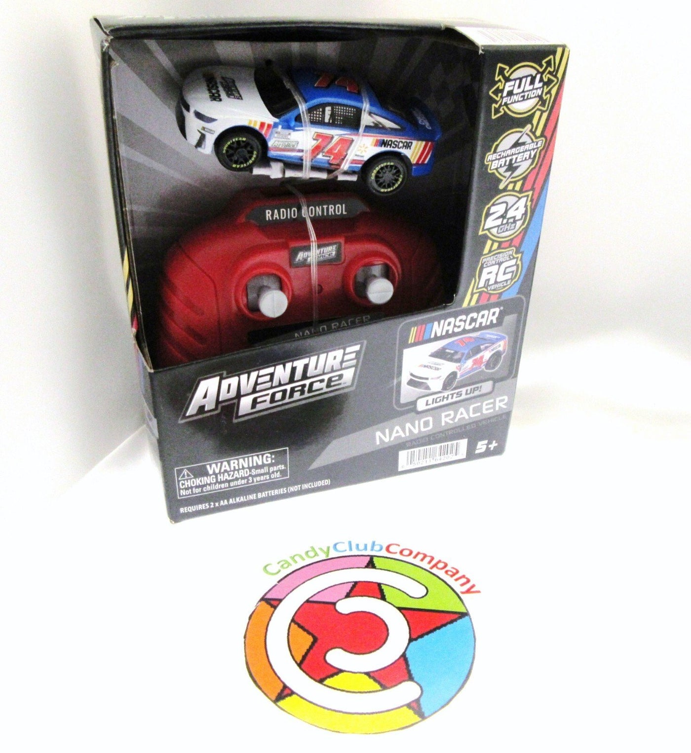 Nano Racer RC Car #74 Red & Blue ~ Nascar Adventure Force ~ Radio Control Fun