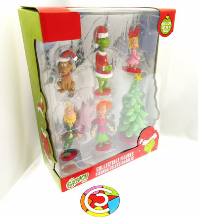 The Grinch ~ Dr  Seuss ~  Collectible Figures ~ 6 piece Set