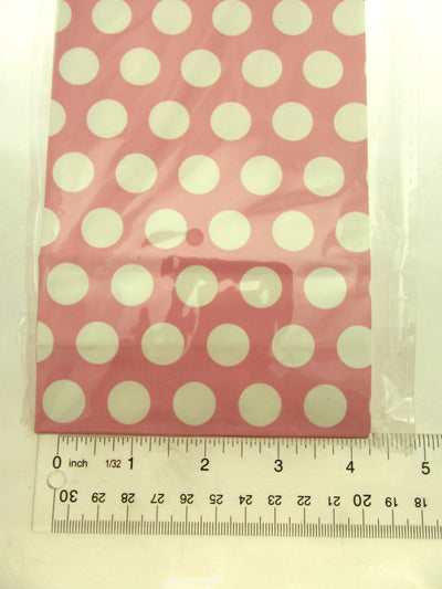 80 Pink Dot Treat Bags 5x9 inch Party Sacks
