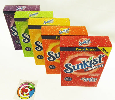 NEW! Sunkist ~ 6 Packets ~ Zero Sugar Free ~ Drink Mix ~ 5 Boxes