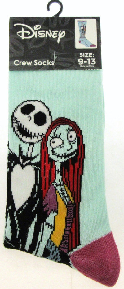 Jack Skellington & Sally Crew Socks ~ Men Sizes 9 - 13 ~ One Pair