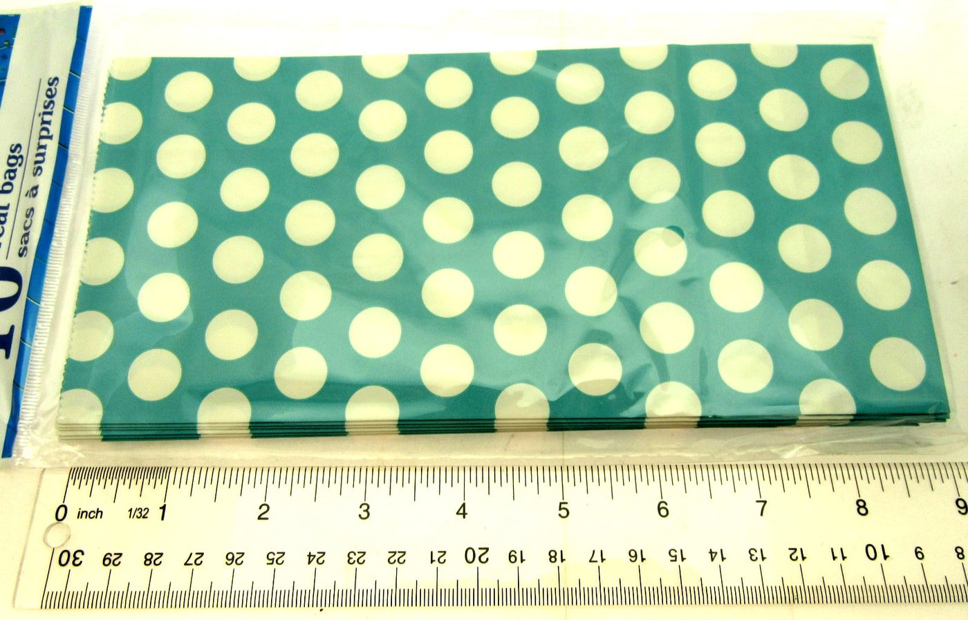 100 Turquoise Dot Treat Bags 5x9 inch Party Sacks