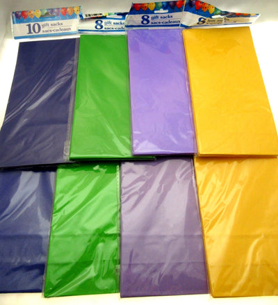 64 Mixed Color Treat Bags 5x9 inch Party Sacks