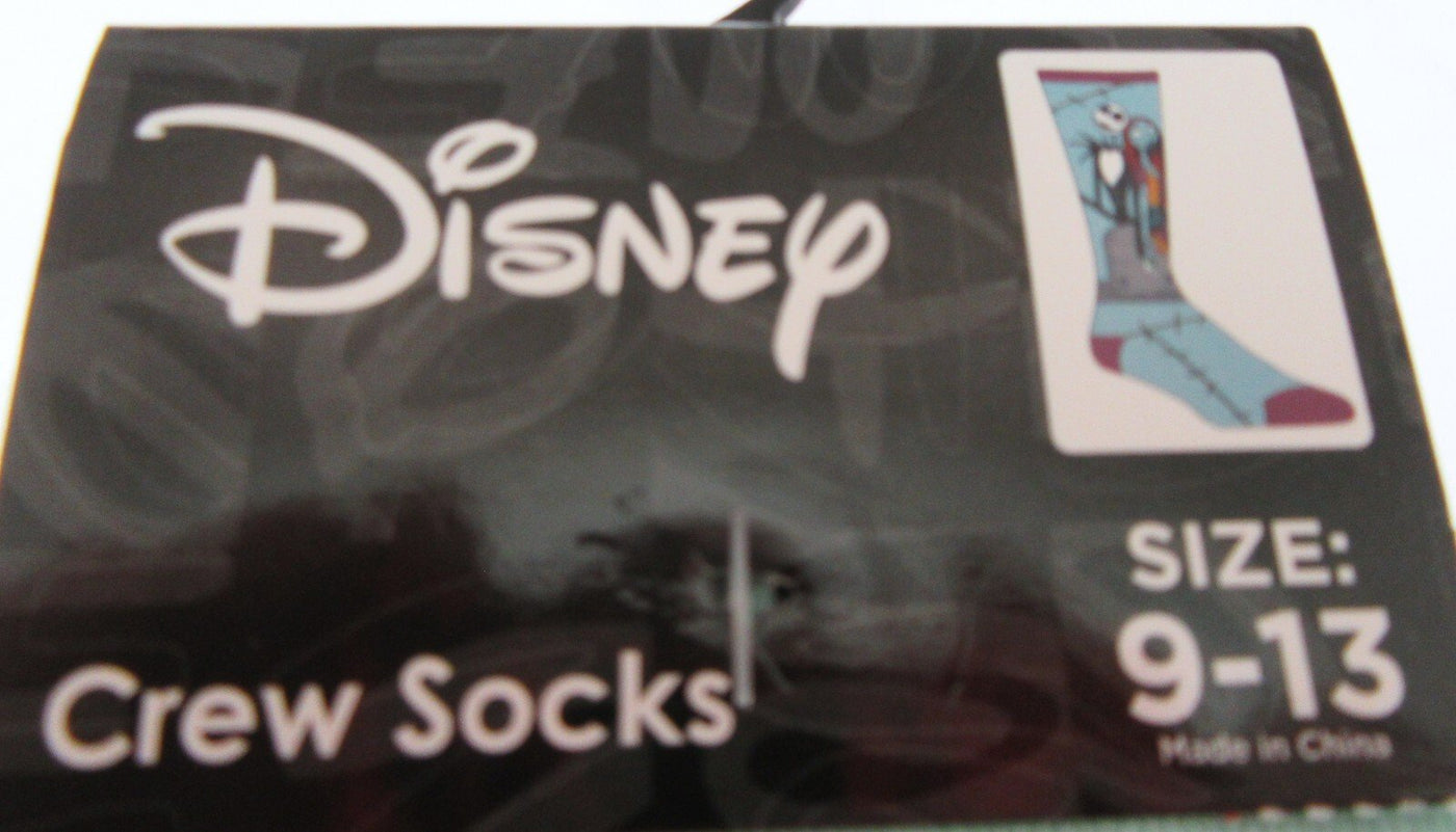 Jack Skellington & Sally Crew Socks ~ Men Sizes 9 - 13 ~ One Pair