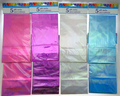 40 Gusset Metallic Color Mix Party Bags 5x9 Inch Treat