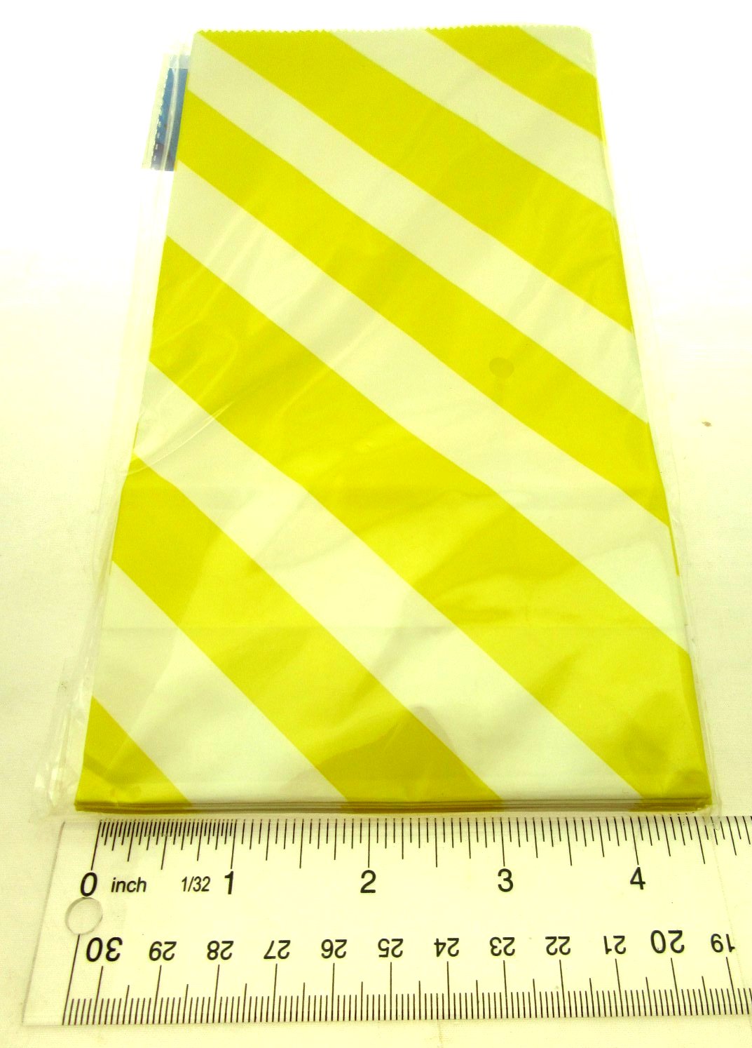 Yellow Striped Treat Bags 5x9 inch Party Sacks