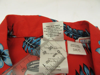 Pabst Blue Ribbon  ~ Button-up Shirt ~ Small 34 / 36 ~ Beer Logo