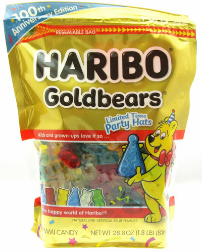 Haribo Gummy Bears ~ Fruit Chewy Candy ~ Goldbears ~ 28.8oz Bag
