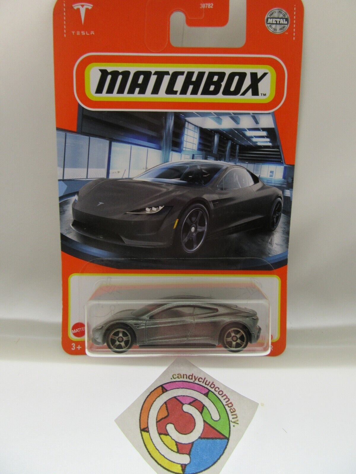 Matchbox ~ Tesla Roadster ~ Platinum ~ 1:64 Scale