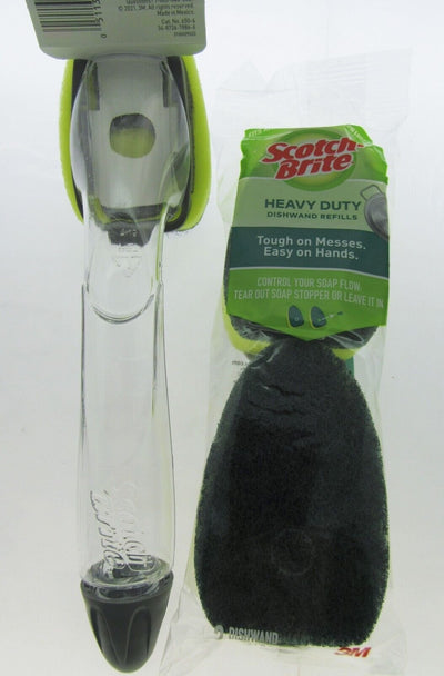 Scotch-Brite Dishwand Soap Despensing Heavy Duty Scrubber Refills Kitchen Scoury