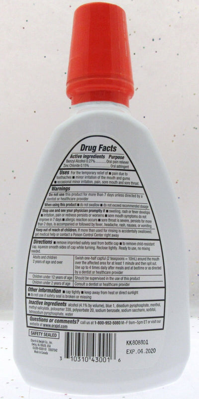 Orajel Toothache Rinse ~ Non Numbing Relief ~ Soothing Mint ~ 16oz