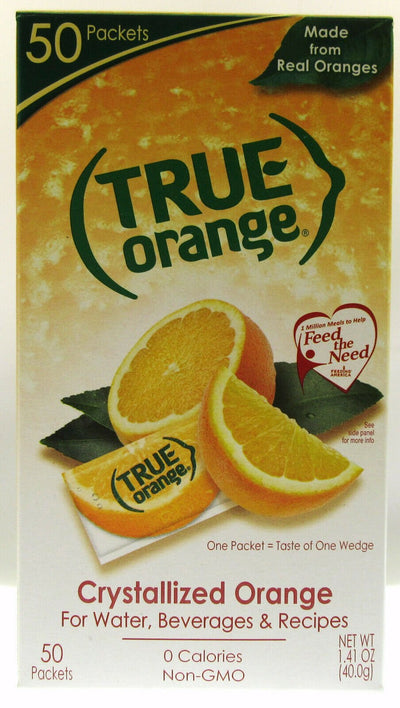 True Orange ~ Crystallized Orange ~  Real Flavor From Real Fruit ~ 50 Packets