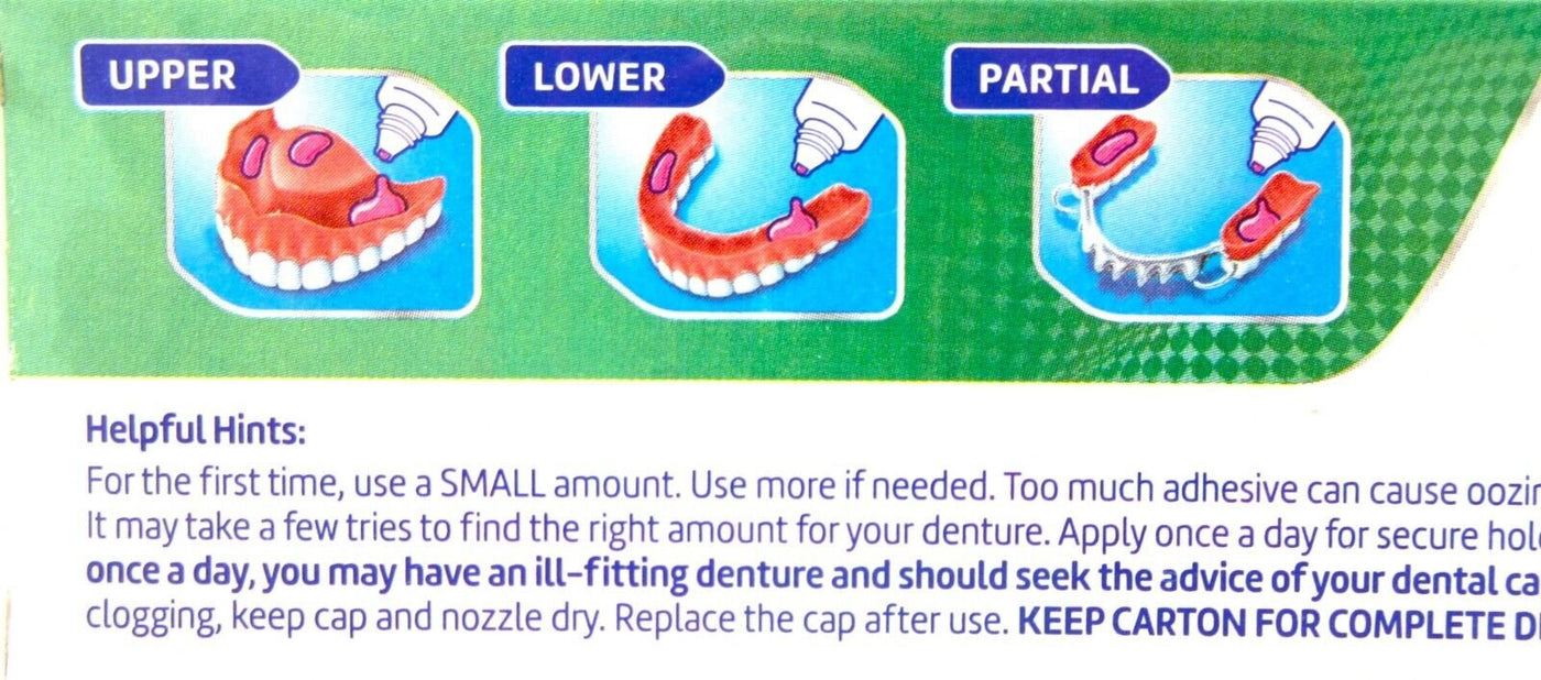 Super Poligrip Denture Adhesive Cream - *FREE - 3 PK false teeth tooth partial