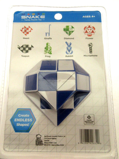 Magic Snake ~ Blue ~ Twisty Puzzle Nostalgic Toy Create Endless Shapes