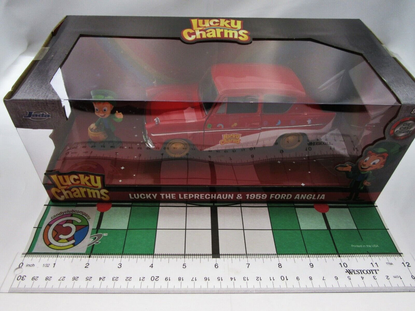 Lucky Charms 1959 Ford Anglia & Leprechaun  ~ Die Cast Car ~  1:24