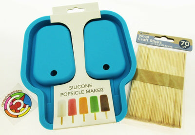 Silicone Popsicle Maker Tray ~ Sticks Included Flexible ~ By Kolorae - Blue