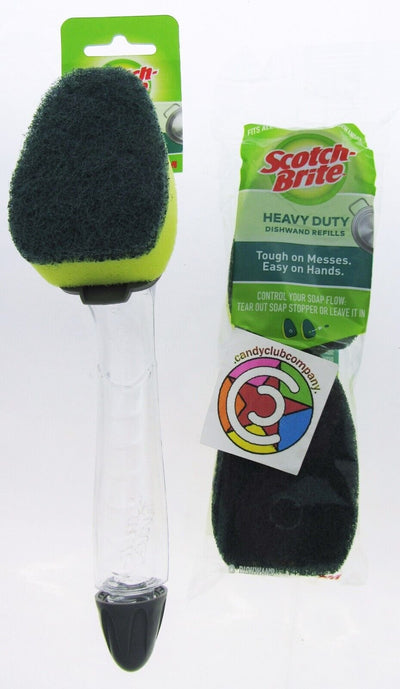 Scotch-Brite Dishwand Soap Despensing Heavy Duty Scrubber Refills Kitchen Scoury