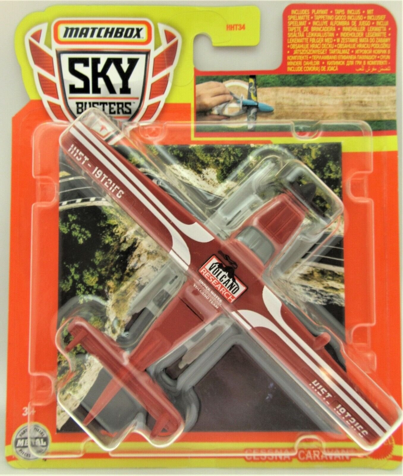 Matchbox Sky Busters Cessna Caravan ~ Volcano Research ~ Die Cast