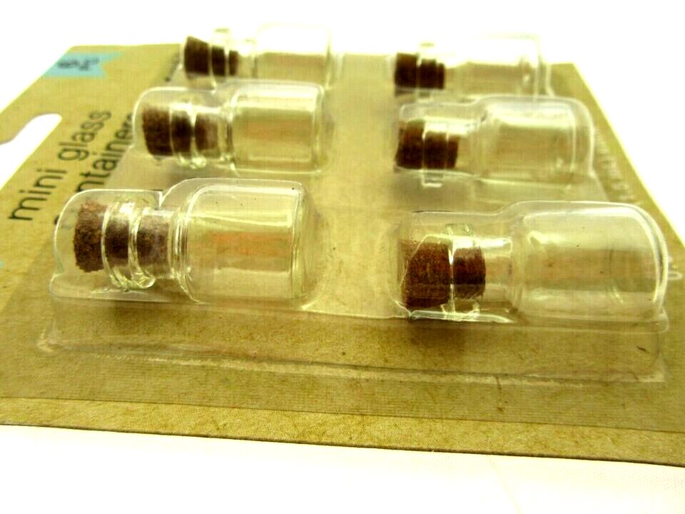 Miniature Glass Cork Lid Bottles - 2 Pack Mini Glass Containers Crafter's Square