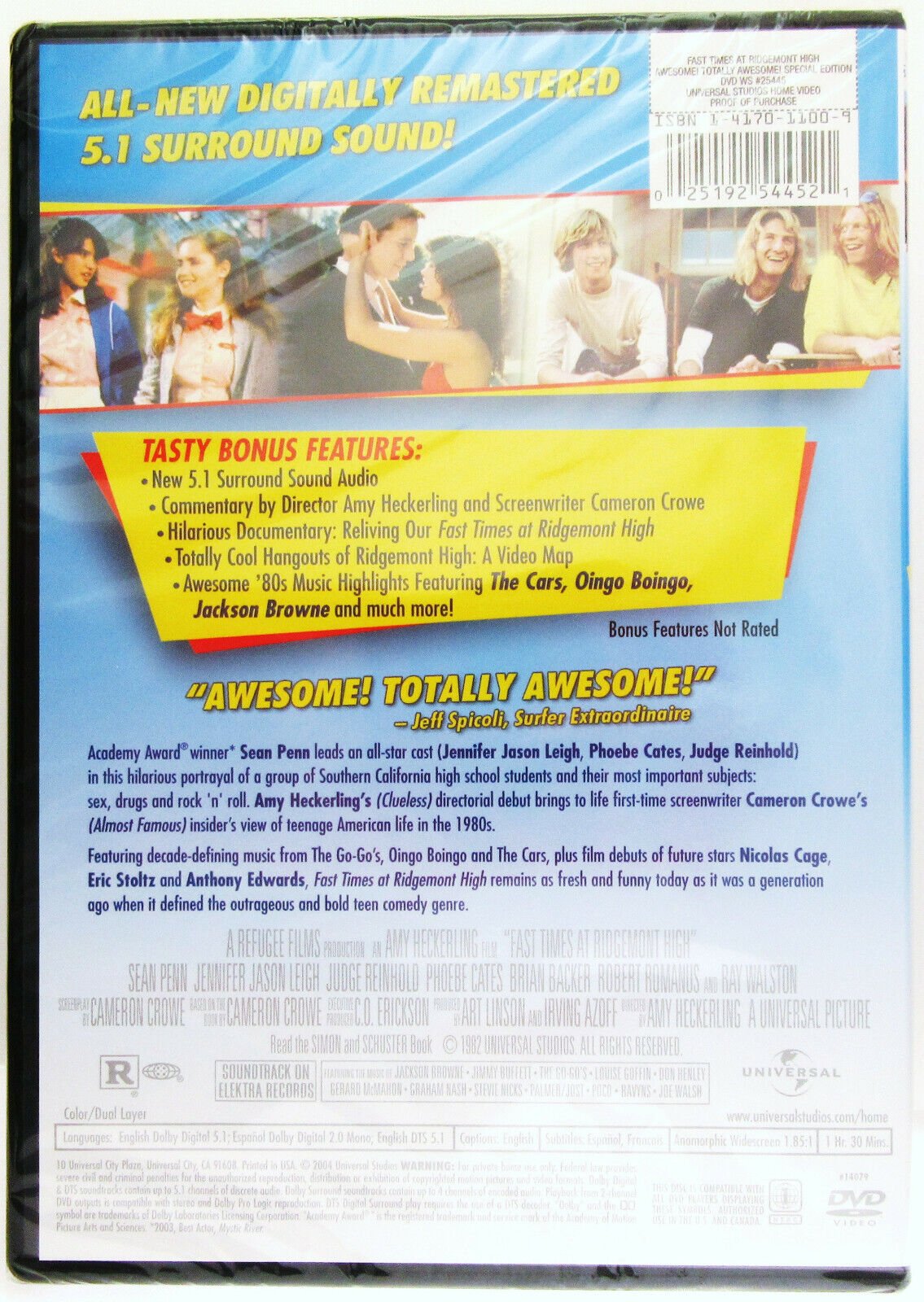 Fast Times at Ridgemont High ~ Penn, Reinhold, 1982 ~ Movie Comedy ~ New DVD