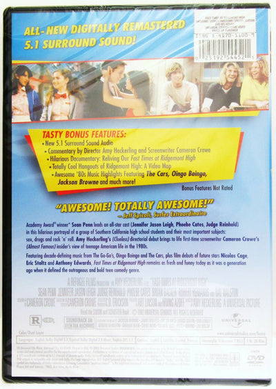 Fast Times at Ridgemont High ~ Penn, Reinhold, 1982 ~ Movie Comedy ~ New DVD