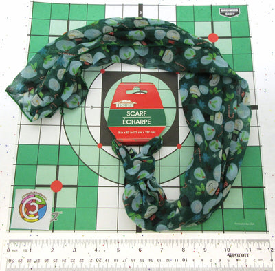 Holiday Scarf ~ Snow Man on Green ~ Seasonal ~ Light Weight