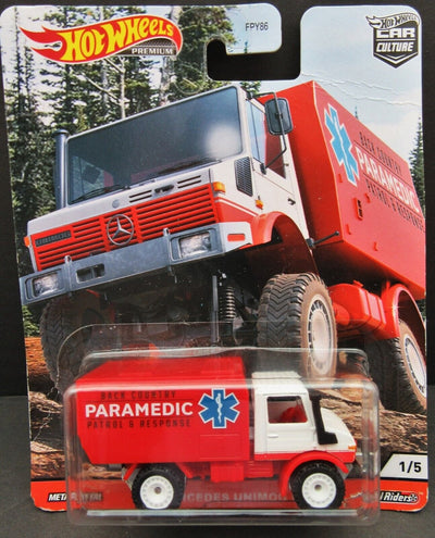 Hot Wheels ~ Back Country PARAMEDIC ~ 1988 Mercedes Unimog U1300  ~ 1:64 Scale