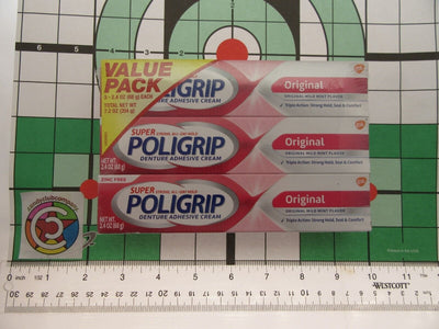 Super Poligrip Denture Adhesive Cream Original  3 PK false teeth tooth partial