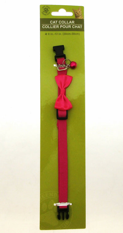 Cat Collar by Greenbrier Kennel Club ~ With Bell ~ Pink Bow Tie