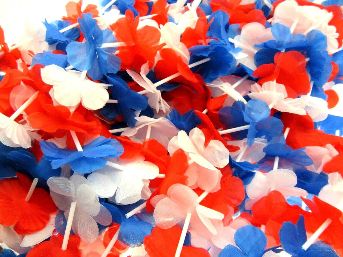 lot of six Patriot Leis red white blue